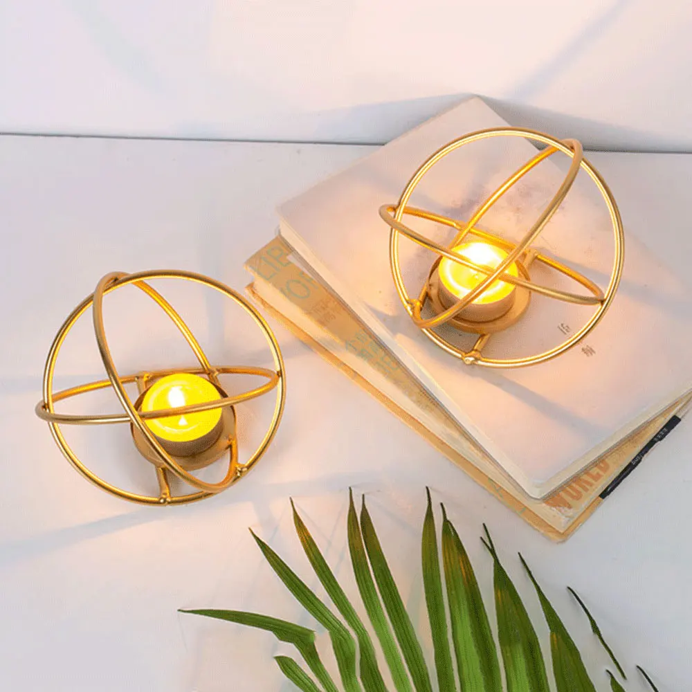 

Geometric Nordic Candlestick Metal Candlestick Decoration Home Decoration Wrought Iron Home Decoration Simple Small Candlestick
