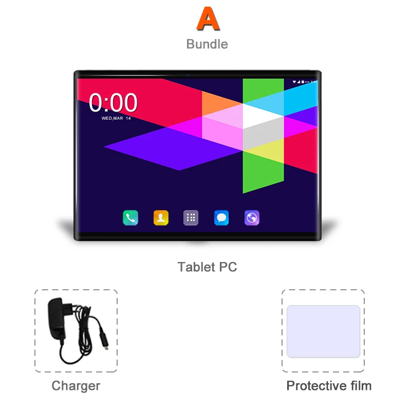 Комплект 1 Новинка, 10 дюймов, 6 ГБ+ 64 ГБ Android 8,0 Tablet Pc сим-карты Octa Core, Wi-Fi, FM, новая 4G Телефонный звонок ноутбук 7 8 9 Pad Планшеты - Комплект: Комплект 1
