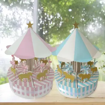 

New Romantic Carousel Candy Box Wedding Favors and Gifts Souvenir for Guest Party Favors Gift Candy Box Wedding Decorations