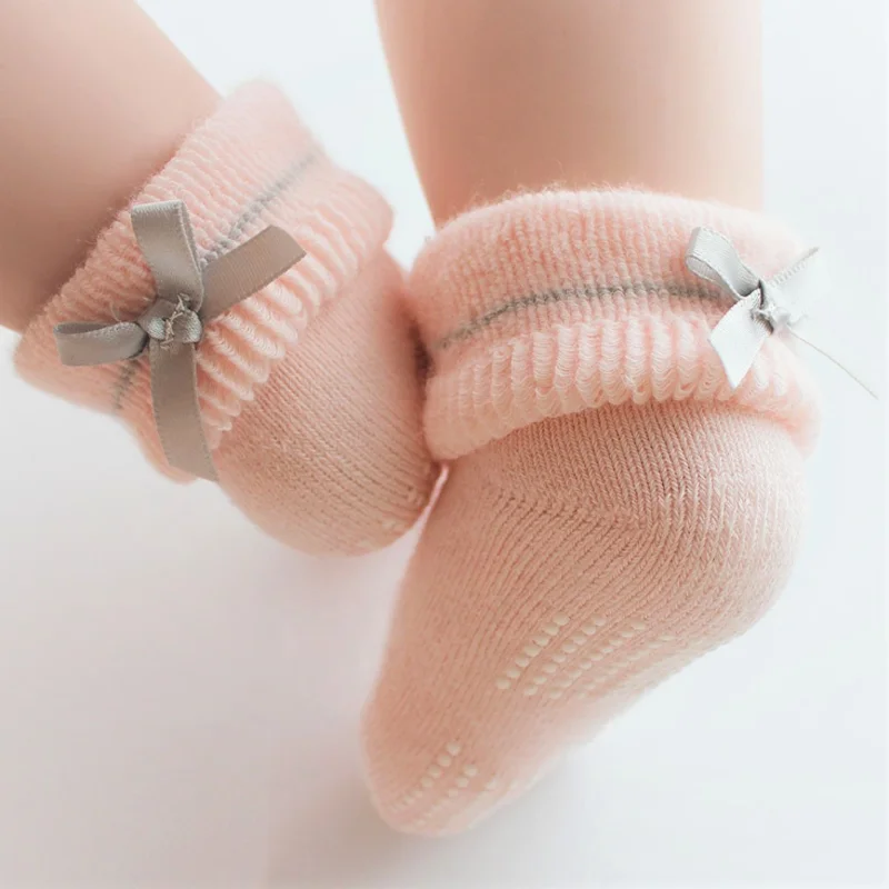 New Newborn baby bow girls baby socks casual non-slip girls foot socks