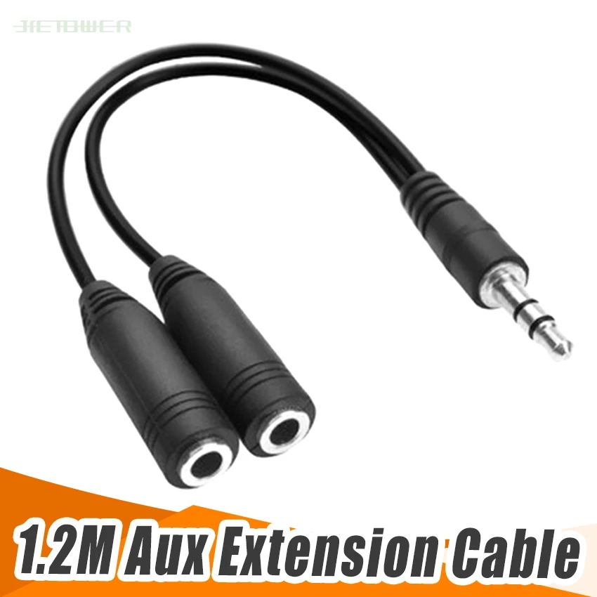 3 5mm Male Splits Two 3 5mm Female Headphone Audio Adapter Cable Professional Audio Line Hot Sell 300pcs lot