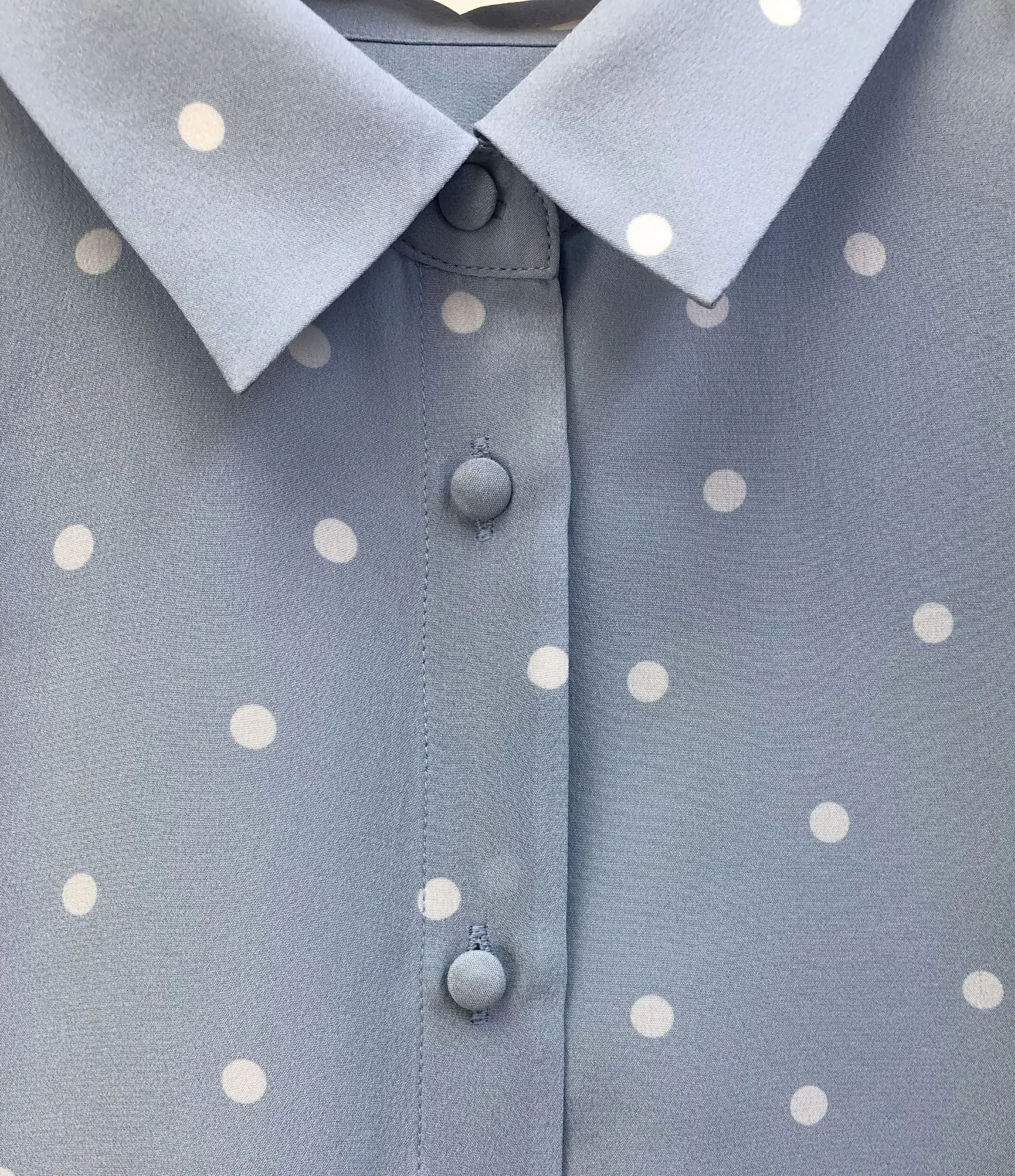 Polk Dot Print Женские рубашки из натурального шелка с длинным рукавом однобортные Элегантные Роскошные повседневные топы и блузки женская одежда