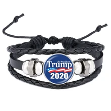 Trump, браслеты с надписью «Keep America Great», «Дональд Трамп», «Президент США», браслеты с креативным принтом, кожаный браслет, памятный подарок