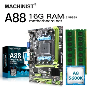 

A88 FM2 FM2+ motherboard set kit with AMD A8-5600K CPU 16G(2*8G) 1600MHz DDR3 desktop memory RAM Micro-ATX Integrated Graphics