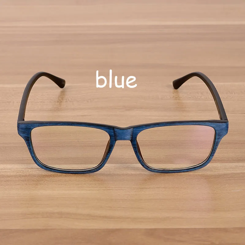 blue Деревянные очки с узором оправа для мужчин и женщин Близорукость деревянные оправа с зернышком модные ретро оптические очки унисекс винтажные очки - Цвет оправы: blue
