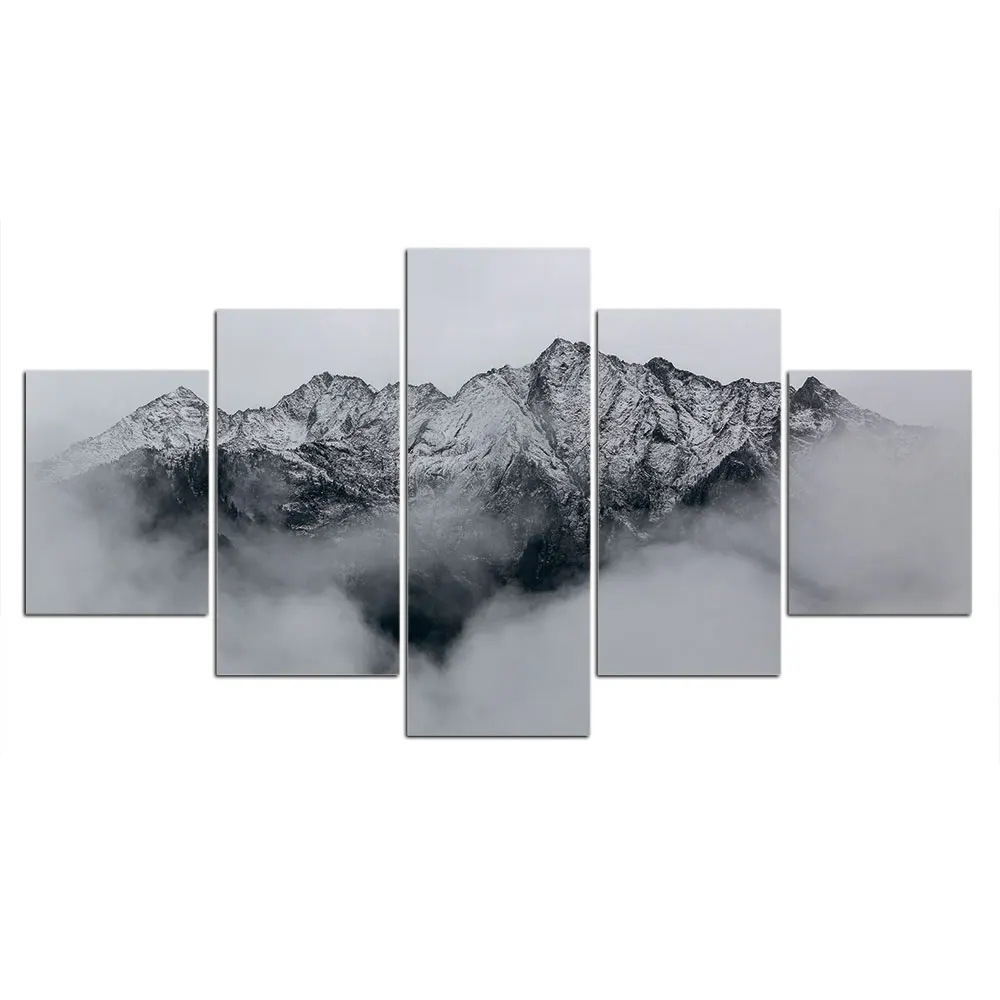 Плакат искусство картины холст плакат печать 5 панелей Matterhorn с отражением в стелли рисунок озера домашний Декор стены искусства