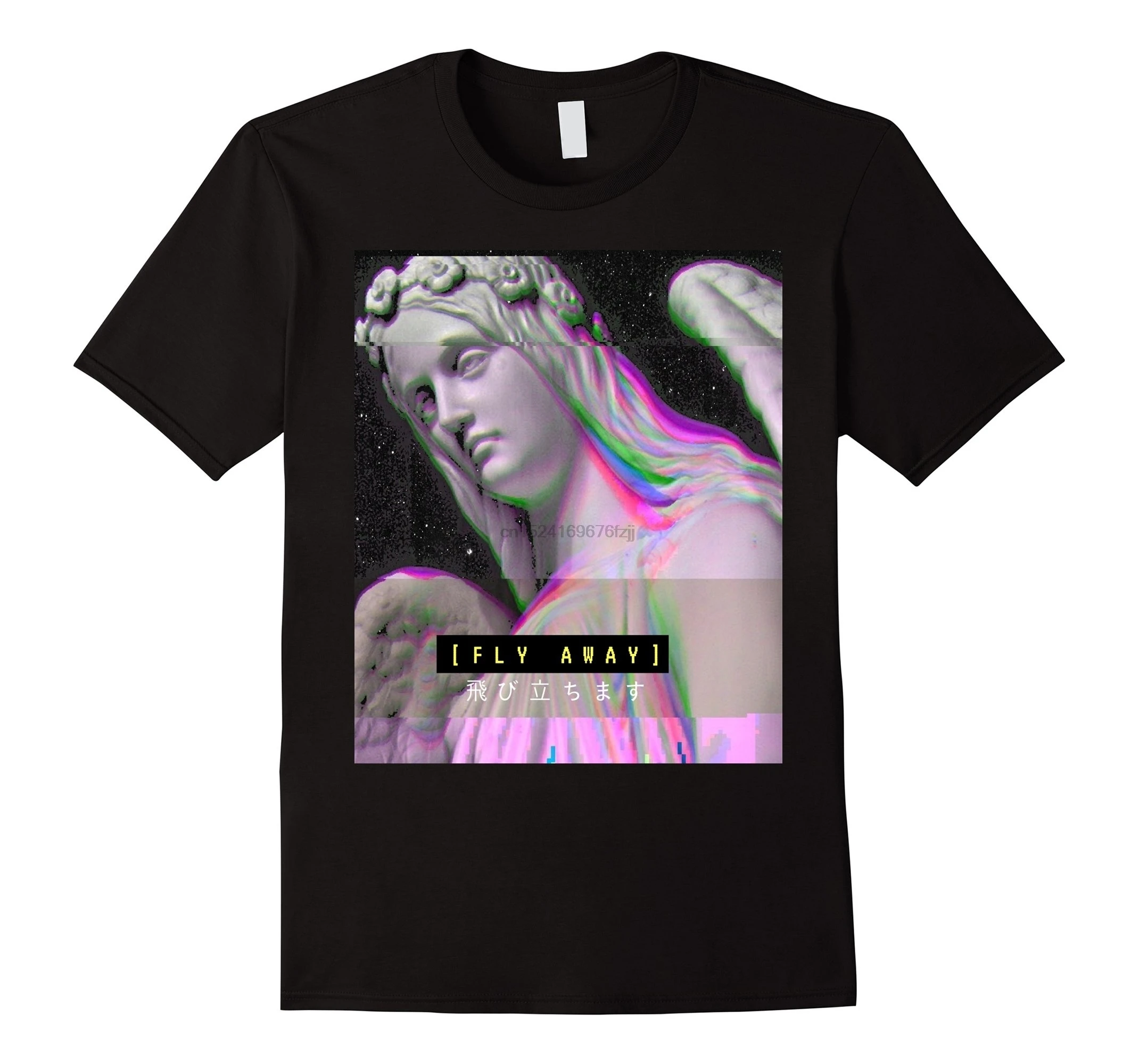 Модная мужская футболка эстетика Vaporwave с крутым дизайном блестящая для Otaku Graphic Tee