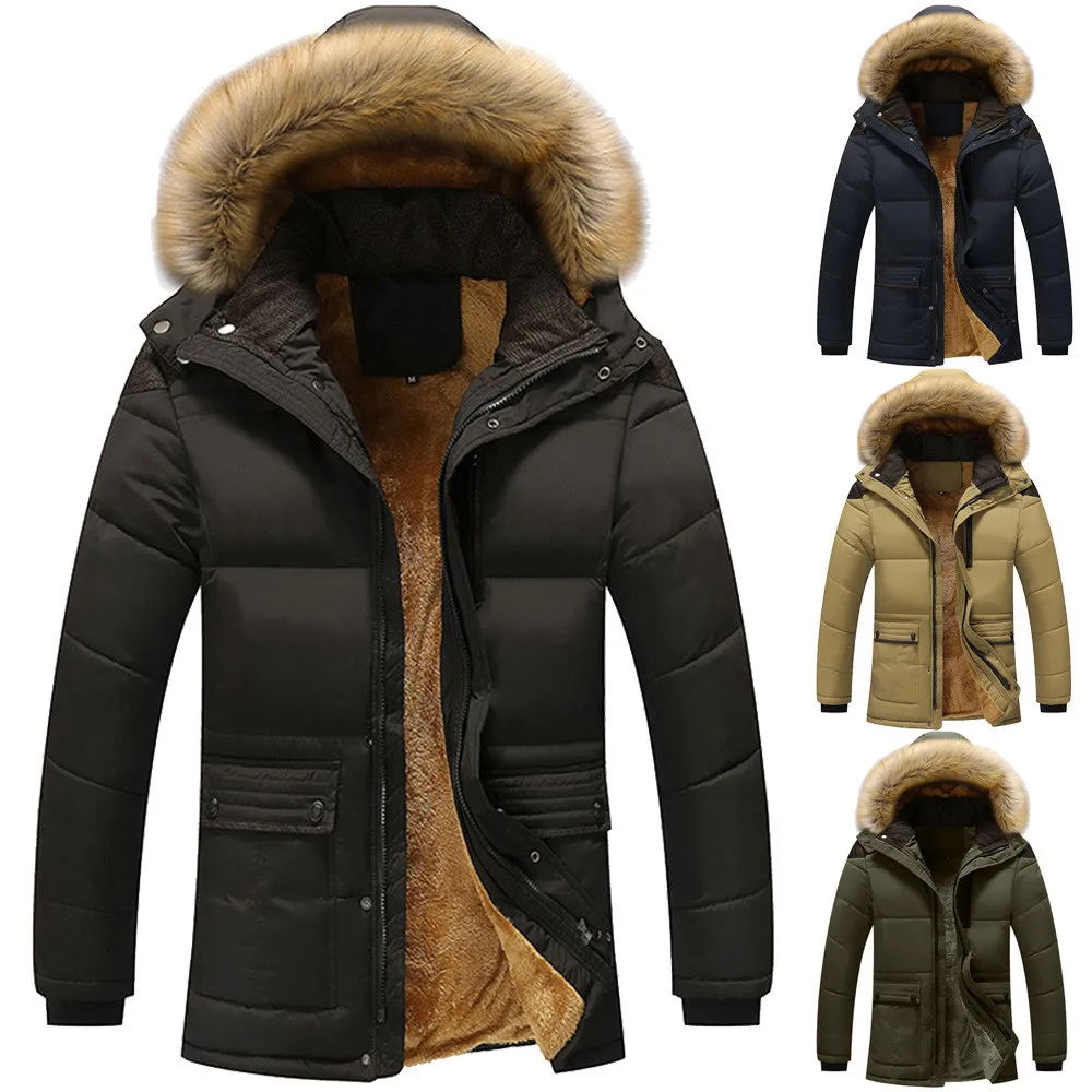 Мужское пальто, новинка, зима-осень, чистый цвет, карман, открытая шапка, на молнии, с капюшоном, хлопковая куртка, верхнее пальто, Мужская Повседневная блуза, пальто