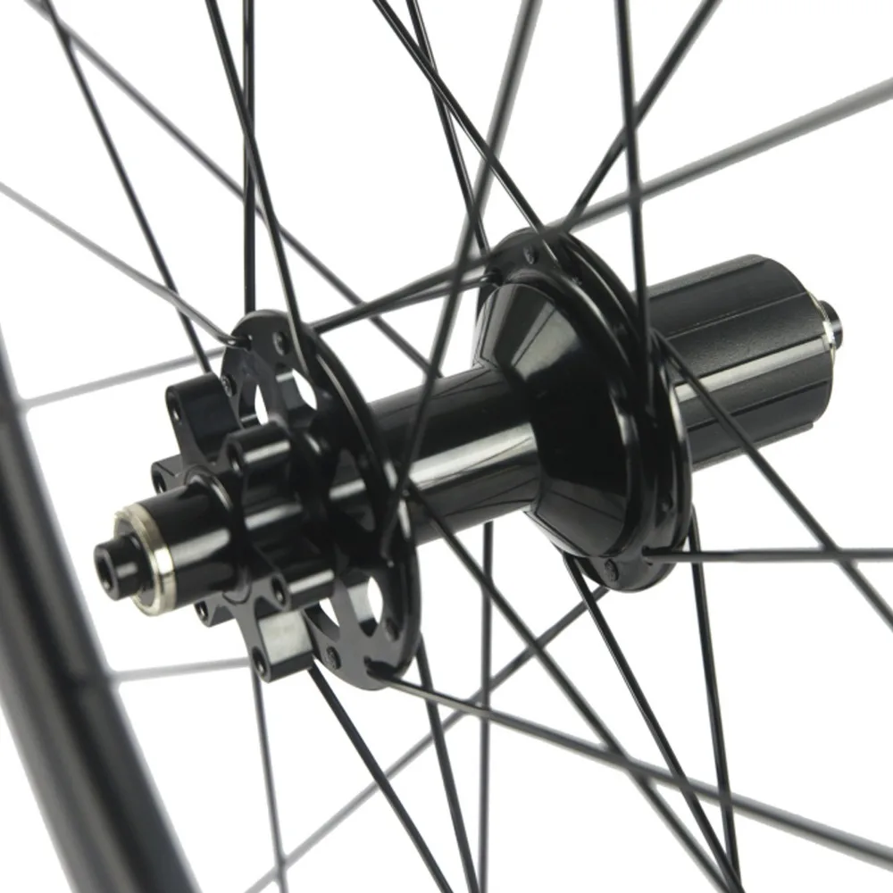 Excellent 700C 25mm Wide Carbon Road Disk Wheels Clincher Tubeless Road Disc Brake Wheels Axle Road Bike Wheel Carbon Bicycle Wheel 6