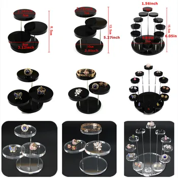 

Fashion Style Multi Layer Acrylic Ring Display Rack Earring Holder Pendant Gemstone Showcase Jewelry Display Stand Desktop