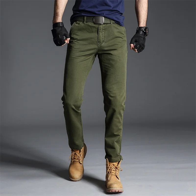  Original LUYZJZEN Cargo Pants Men High Quality Workout Pants Casual Cotton Trousers Colorful Jeans 