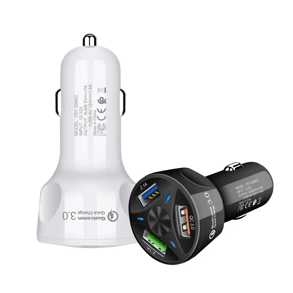 

Mussels Quick Charge 3.0 3 USB Port Car Charger QC 3.0 Fast Charging For iPhone Samsung Huawei Xiaomi Phone Car Charge Adapter