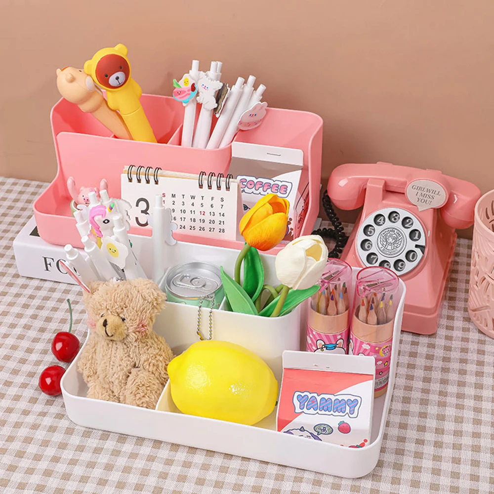 

Creative Office Desk Organizer Multi-functional Cosmetics Jewelry Storage Box Case Desktop Stationery Container