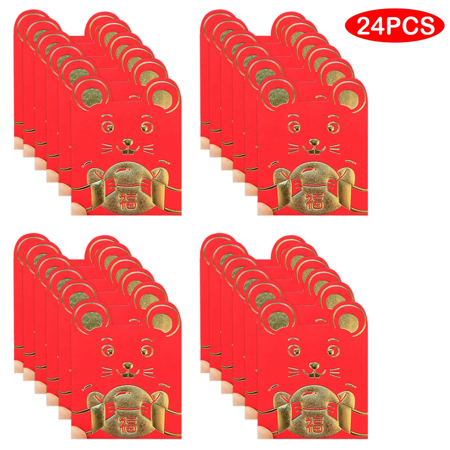 Style B Besegad 24 шт китайский красный счастливый конверт год крысы Hong Bao фестиваль конверт для денег на год, праздник весны поставка - Цвет: Style B