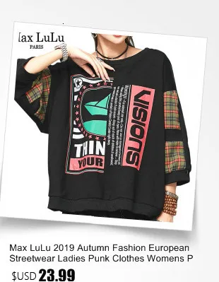 Max LuLu, модные весенние женские свитшоты в европейском стиле, женские толстовки в стиле пэчворк, повседневная панк водолазка, одежда размера плюс