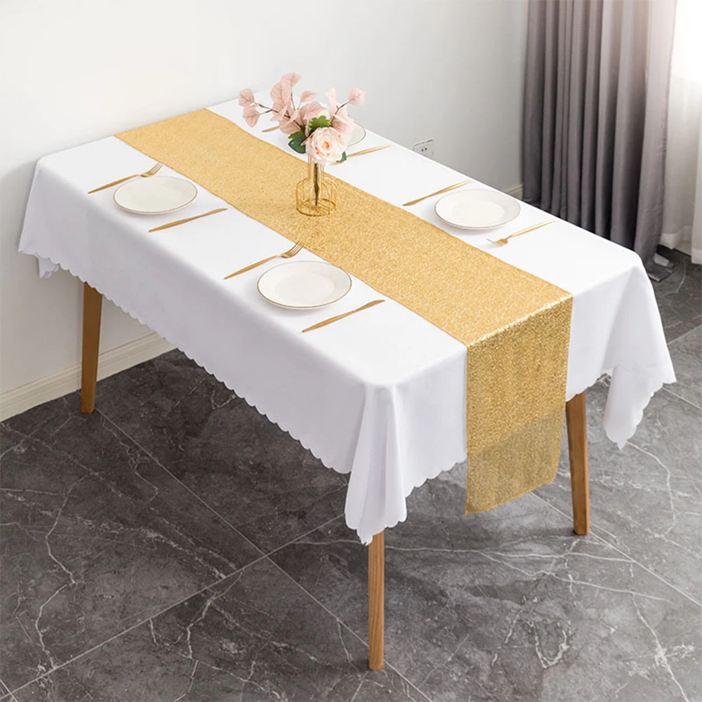 

1 Pcs Sparkly Sequin Table Runner for Party Tea Table Cover Table Cloth Weddings Celebration Decoration Table Runners for Home