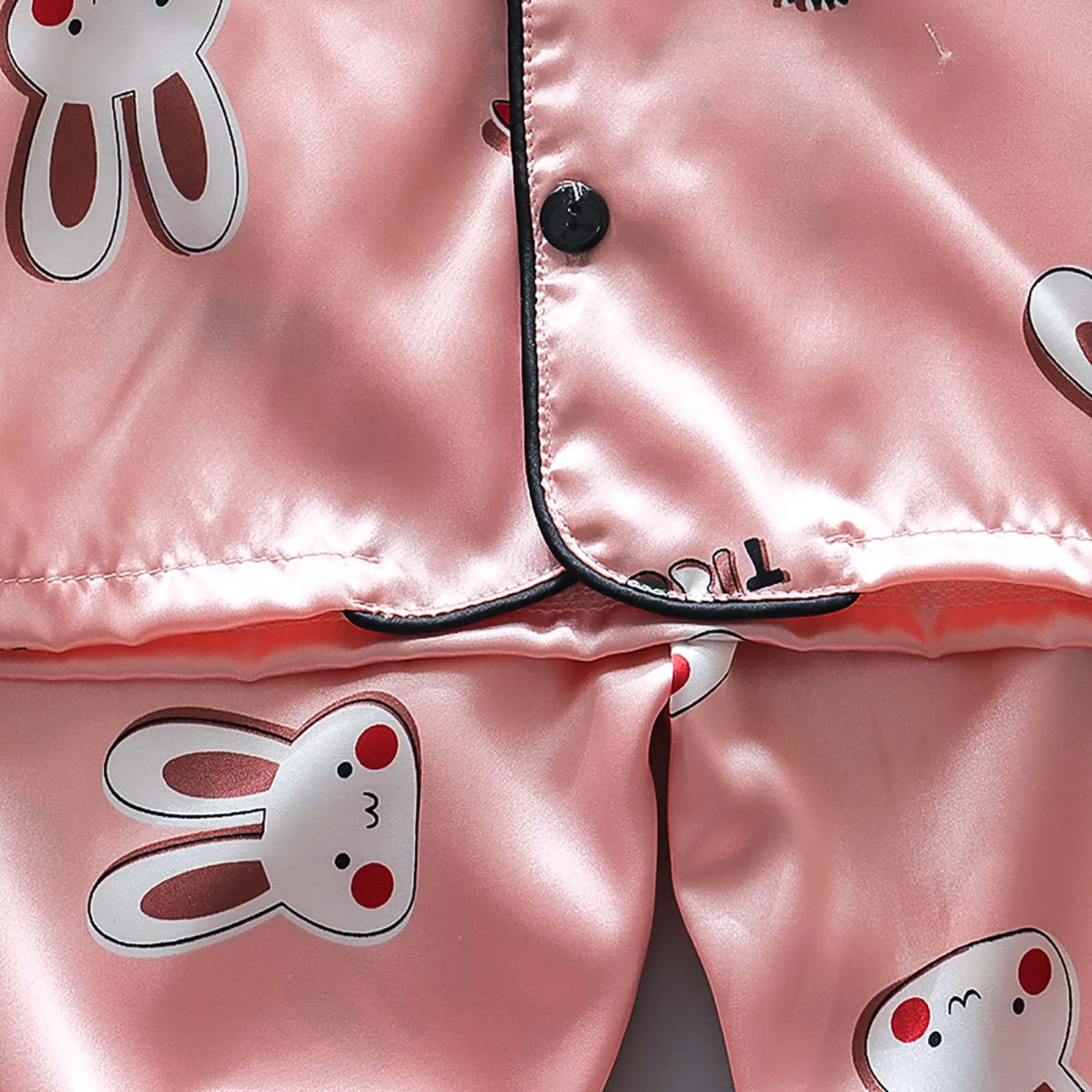 Toddler Kids Girls Boys Pajama Sets Long Sleeve Lapel Buttons Blouse Top+Pant Satin Silk Casual Homewear Sleepwear Nightwear