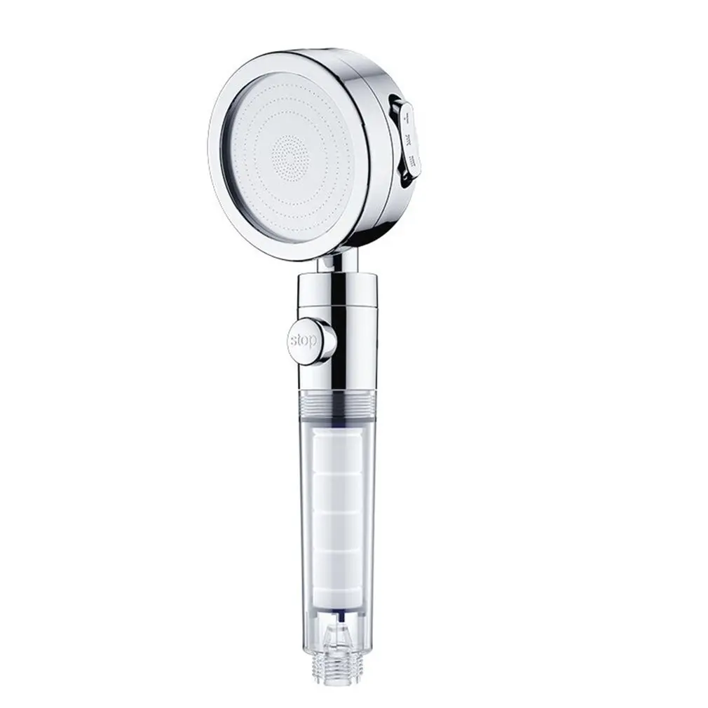 

Transparent Shower Bath Head Temperature Control Adjustable 3 Mode High Pressure Stone Stream Handheld Shower Head
