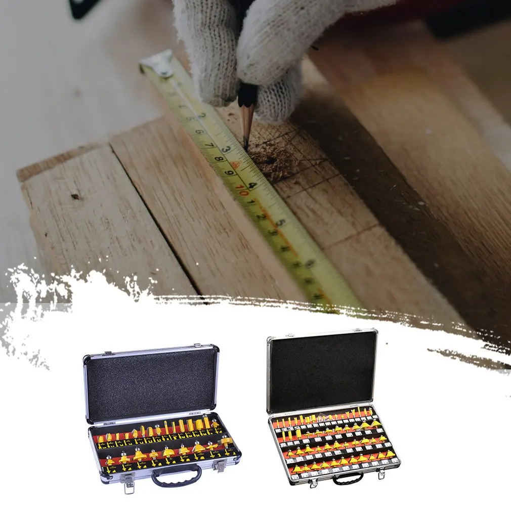 35-Pieces Milling Cutter Set Trimming Machine Woodworking Milling Cutter Head Set Milling Cutter Set