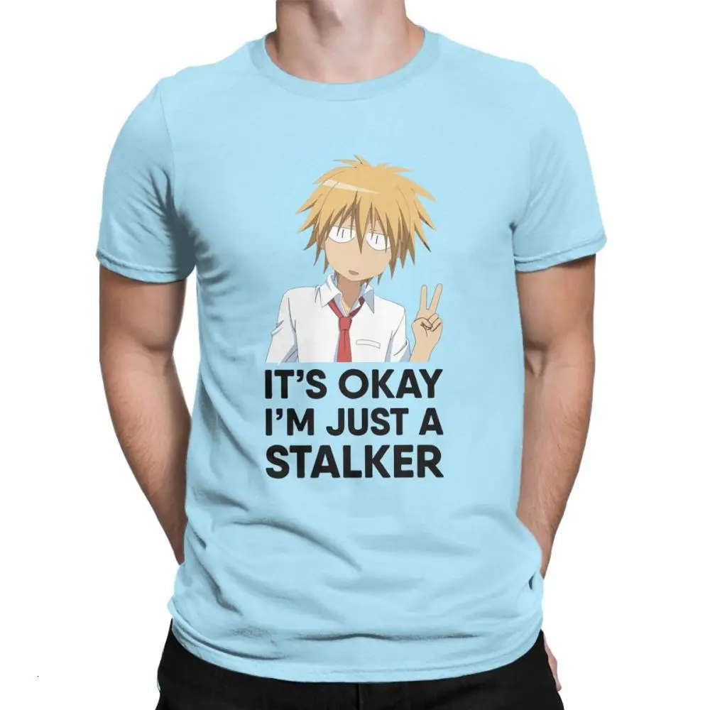 SkyBlue Midnite Star, мужские футболки, Stalker Maid Sama, новинка, хлопковые футболки с коротким рукавом, Gintama, футболка с круглым воротником, одежда размера плюс - Цвет: SkyBlue