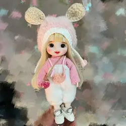 BJD – poupée princesse Super mignonne et souriante, maquillage exquis fait à la main, 16CM, OB11, figurine articulée, jouet cadeau, échelle 1/8, C1560 