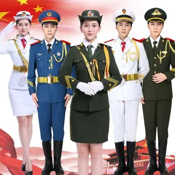 

Army orchestra Drum band Group Gold belt clothes flag-raiser costume courtesy clothing Soldier Literary performance garments