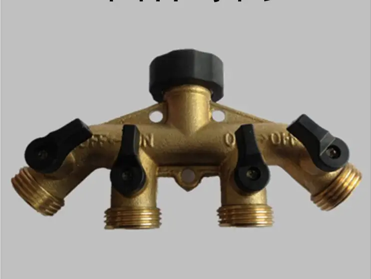 

10PCS 3/4 Inch 4 Way Garden Irrigation Tap Splitter Solid Brass Multi Hose Faucet Connector Adapter