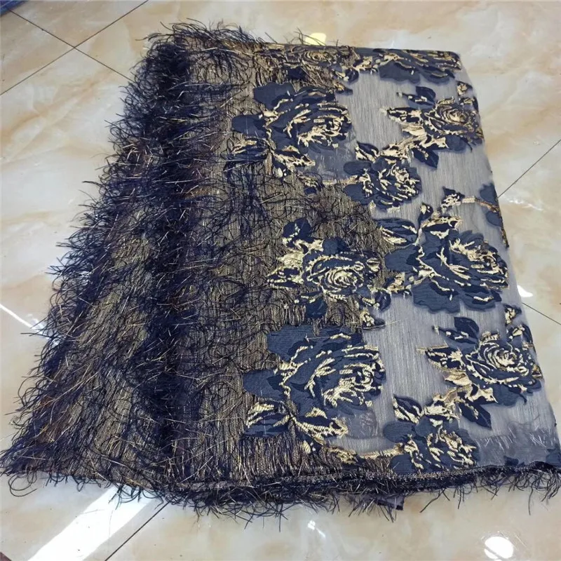 Latest Tassels French Nigerian Organza blue Lace Fabrics Sequins African Velvet Tulle Fabric Wedding | Дом и сад