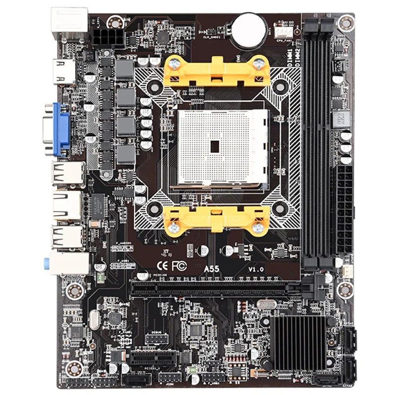 Для AMD A55 FCH гнездо FM1 материнская плата микро-M-ATX 16 Гб 2 DDR3 VGA HDMI DVI PCI-Express X1 для A8 A6 A4 E2