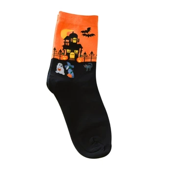 

Halloween Cartoon Pattern Casual Mid-calf Length Sock For Students / Mens 24BC
