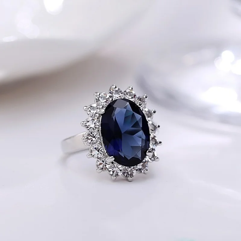 Classic Diana British Princess Kate Engagement Ring Fashionable Zircon Vintage Rings for Women Party Finger Jewelry Accessories | Украшения