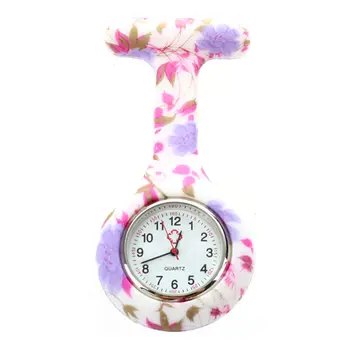 

WSFS Hot Silicone Quartz Watch Nurse Doctor Brooch Pin Pliers Pocket watch light color vine