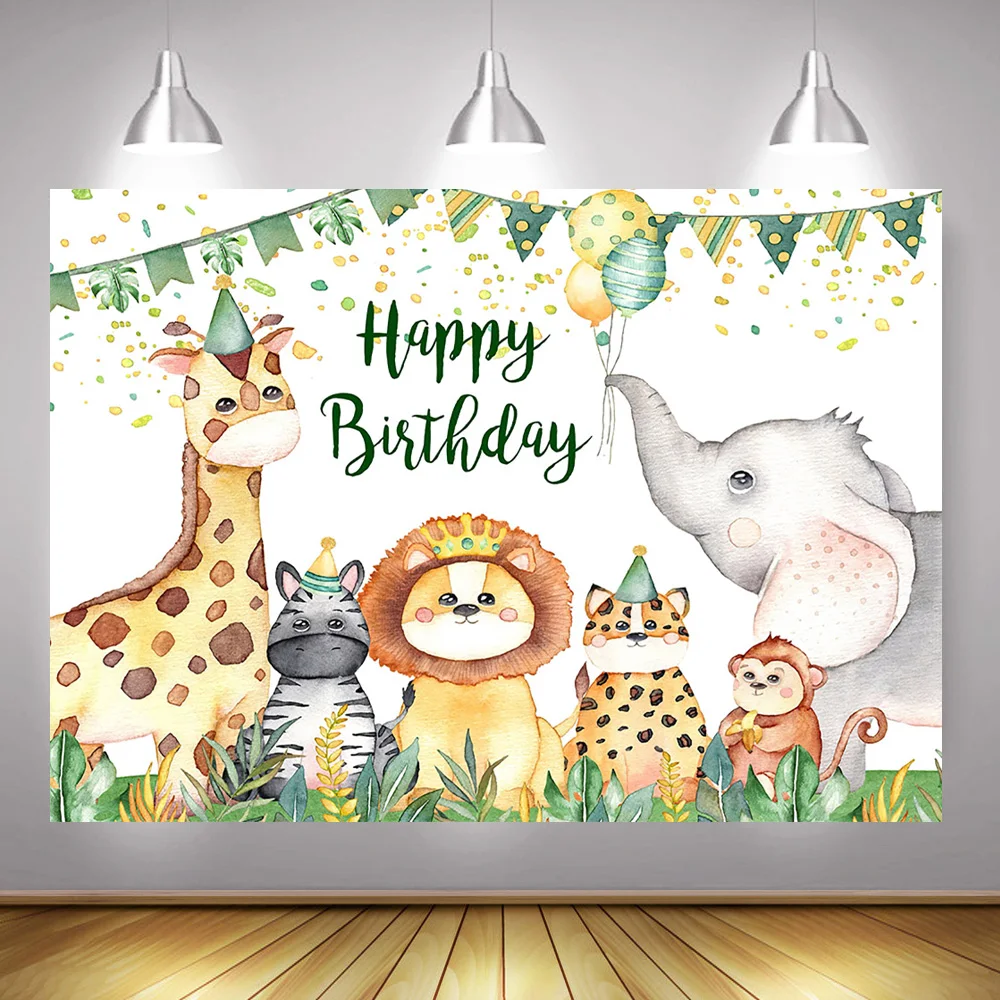 Safari 1. Geburtstag Hintergrund - 210x150cm Fotohintergrund Für Baby-Party