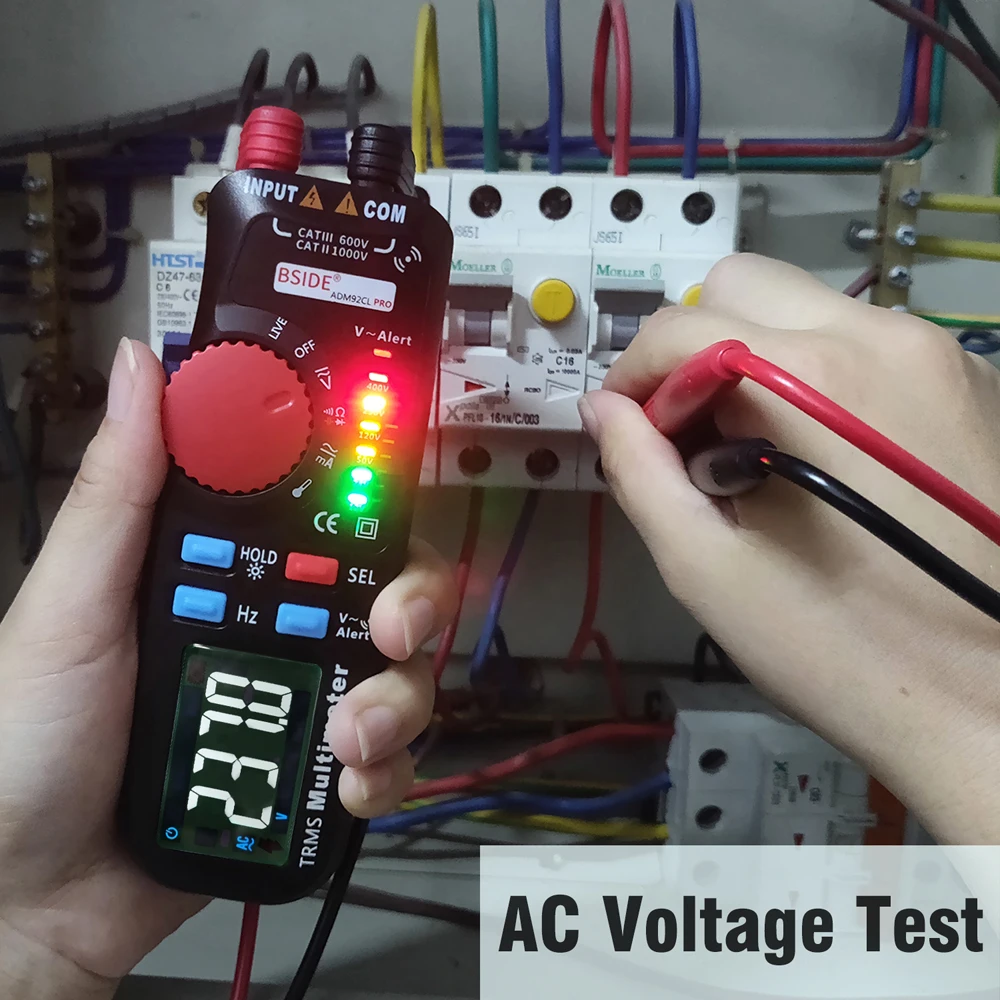 ADM92CL PRO мини многофункциональный TRMS двухрежимный мультиметр AC/DC вольтамперная электрическая Емкость ЖК-дисплей Частотомер