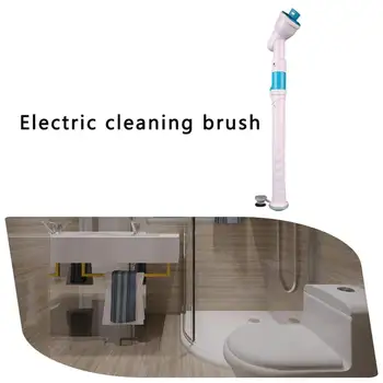 

Electric Cleaning Brush Appliance No Noise Wireless Charge Long Handle Multi-Function Automatic Rotating Telescopic Scrub Brush