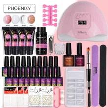 Маникюрный набор, полигелевый набор для ногтей, 80 Вт, ЖК-сушилка, лампа, Гель-лак, полигель, быстрый набор, Полупостоянный маникюрный набор, инструменты, набор гель-лаков для ногтей