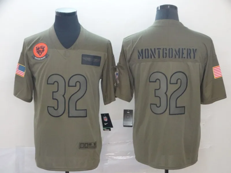 2 Мужская майка Chicago 1 Bears, Давид Монтгомери - Цвет: 2