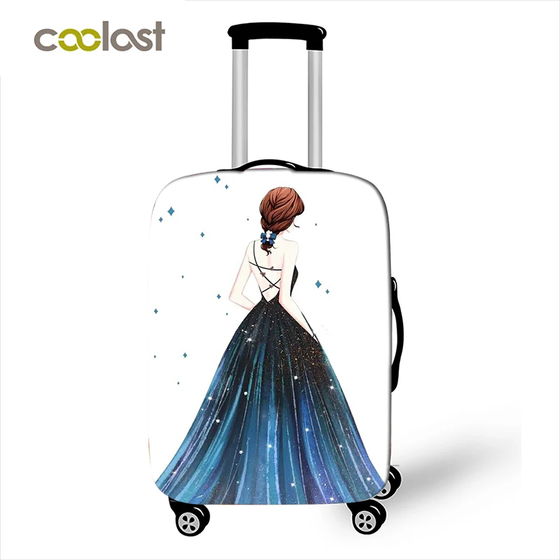 Элегантный женский защитный чехол с принтом для багажа, Женский чехол для путешествий, чехол на колесиках, эластичный чехол для путешествий - Цвет: pxtladies13