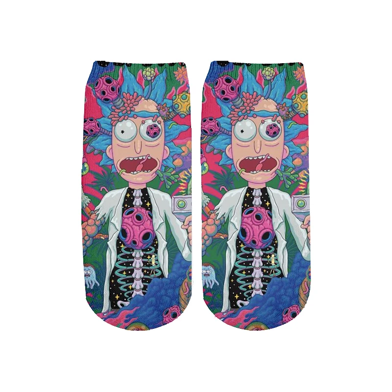 Новейшие Rick and Morty 3D печатных мультфильм милые короткие носки для мужчин женщин harajuku корейские носки RS-009 - Цвет: 22