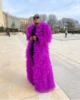 Fashion Long Tulle Coat Long Sleeves Custom Made Plus Size Extra Puffy Reffules Purples Tulle Photo Shoot Over Outfits 5