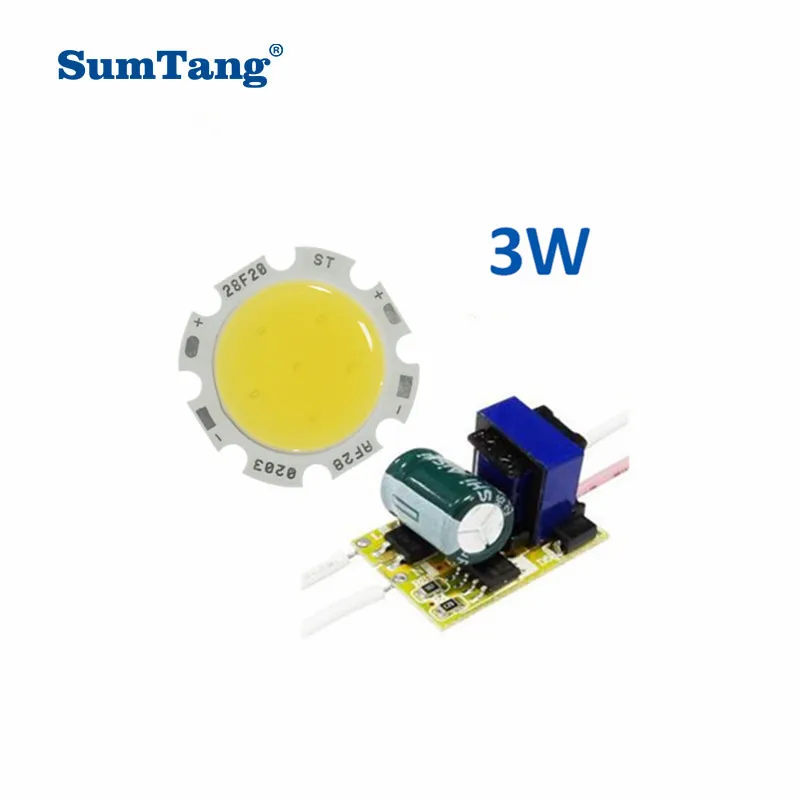 2Set/Lot Hot sale 110lm/w 3W 5W 7W 10W 12W COB LED Chip With Power Suppy COB LED + Driver For LED Light LED Lamp