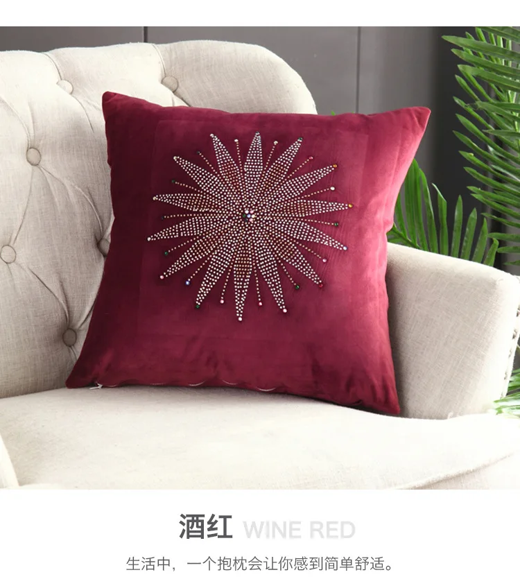 Наволочка со стразами вельветовый чехол для подушки Подушка Cojines Decorativos Para диван Рождественский Чехол на подушку украшения для дома