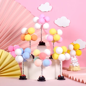 

Cakelove 8pcs/Set Wedding Decoration Colorful Balloon Cake Topper Baby Shower Birthday Ball Cake Topper Flags Cake Dessert Decor