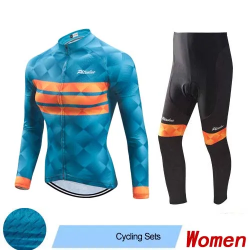 Cycling Set Phtxolue Женская одежда для велоспорта, комплект для велоспорта на весну-осень, одежда для велоспорта, дышащая одежда для велоспорта, комплекты из Джерси с длинным рукавом - Цвет: Cycling Set