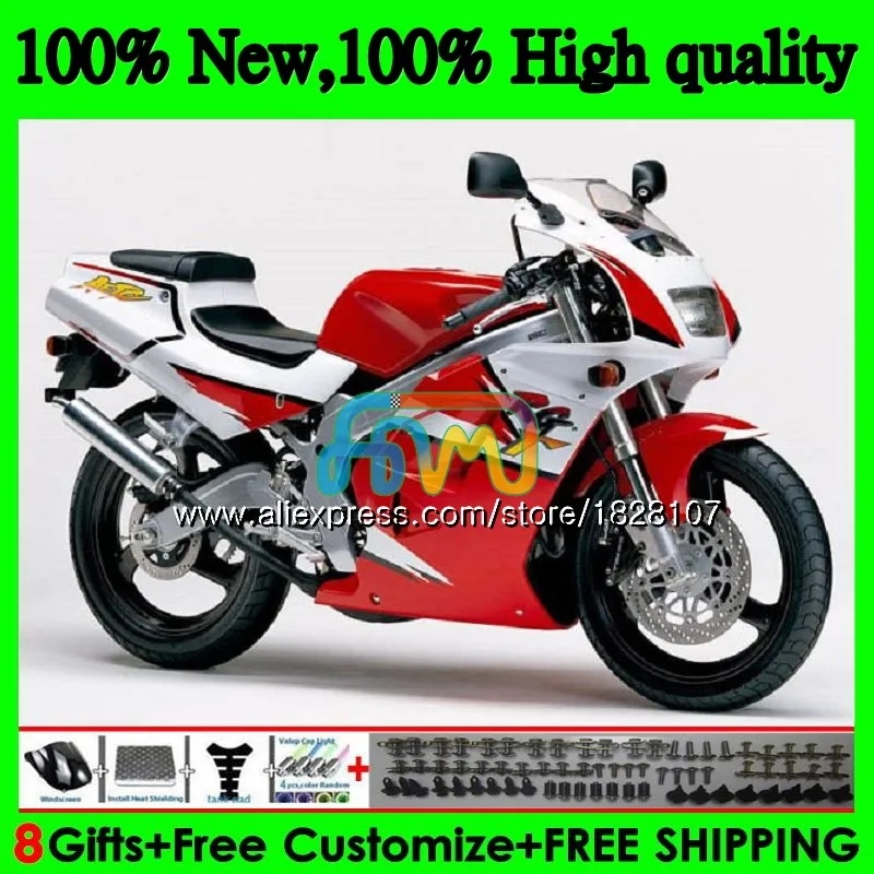 Корпус для SUZUKI красный белый RGVT250 SAPC RGV-250 VJ23 95 96 97 98 67BS. 95 RGV 250 VJ22 VJ 23 RGV250 1995 1996 1997 1998 обтекатель - Цвет: No. 1