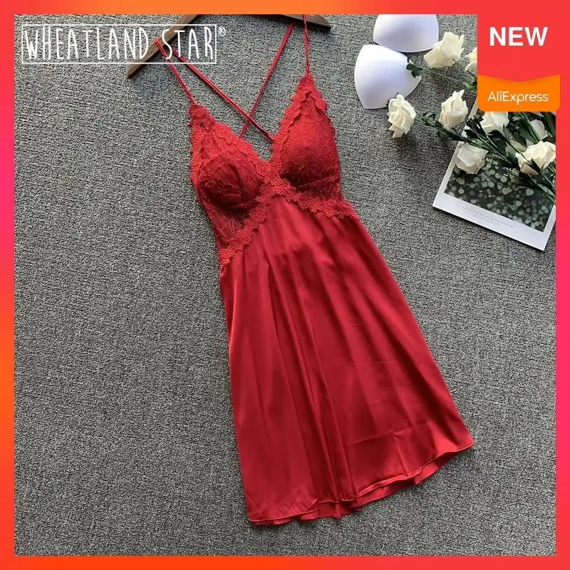 

New Arrival Criss Cross Design Sexy Nightgowns Satin Silk Nighties Sleeveless Nightwear Women Night Dress Underwear & Sleepwears