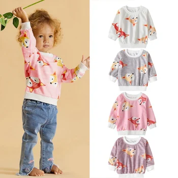

Print Girls Pullover Tops 2020 Spring Autumn Fashion Long Sleeve Cute Sweatshirts For Girl Kids Clothes