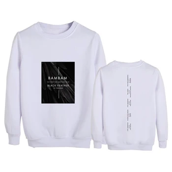 

Kpop GOT7 BAMBAM Black Feather The Frist Fan Meeting Tour Round Neck Hoodies Long Sleeve Tops Pullovers Sweatshirt PT1083
