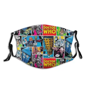 

Doctor Who Comic Whovian Tardis Silents Reusable Printed Mouth Face Mask Anti Haze Cold Proof with Filters Earloop Protection