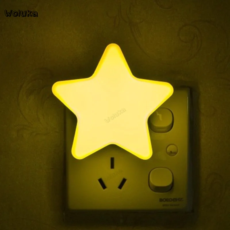 10pcs/lot Cartoon LED Night Light AC110-220V Light Control Wall Lamp With US Plug For Kid/Baby Bedroom Bedside Lamp CD50 W05